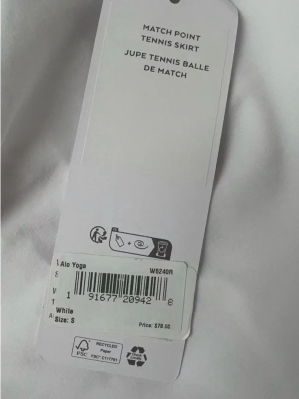 ALO Yoga White Flared Match Point Tennis Skirt